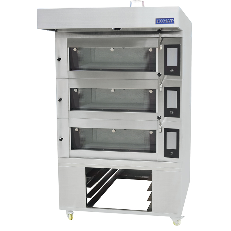 Professional Luxurious European Style Electric Baking Deck Oven With Steam Tube Stone Loader 