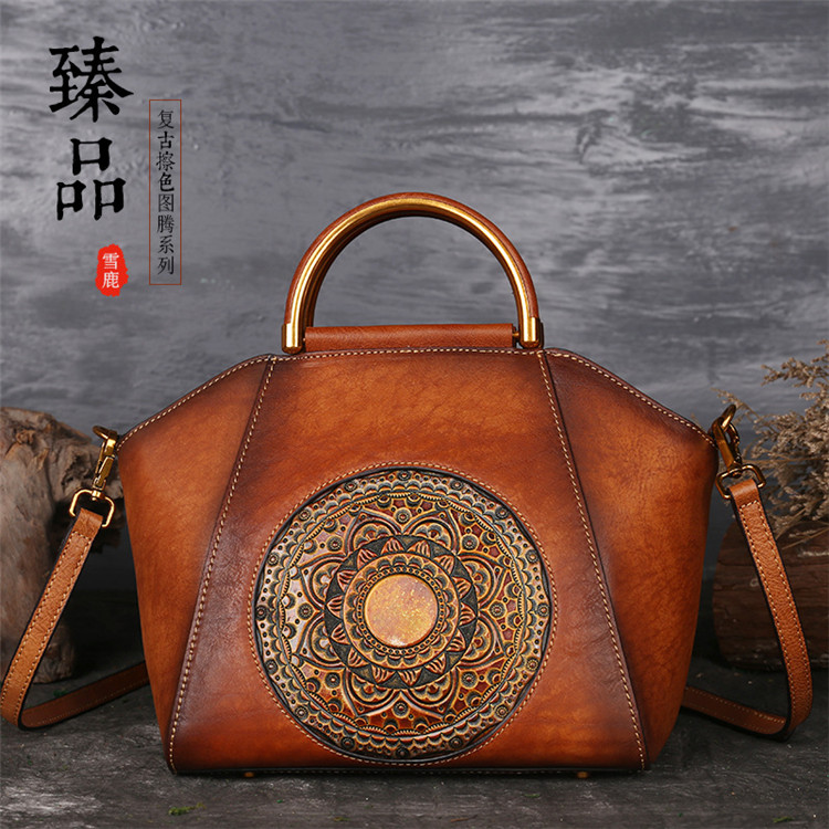 Yq03 Free Shipping Vintage Genuine Leather Women Handbags Shoulder Bag Imperial Gorgeous Brand Luxury Shoulder Bags 