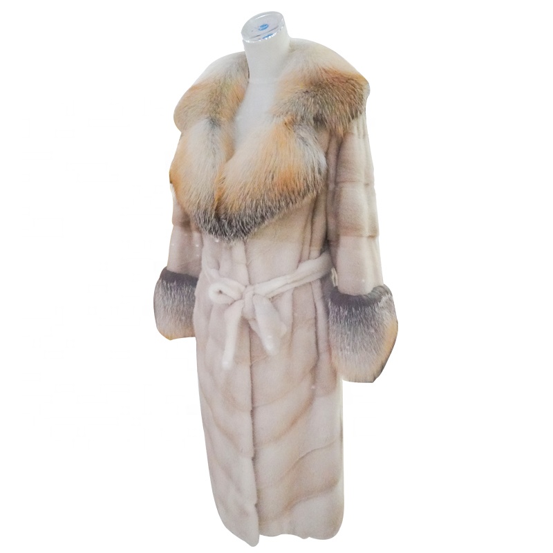 Manufacturer Luxury Sale Long Natural Genuine Mink Fur Coats For Women Ladies