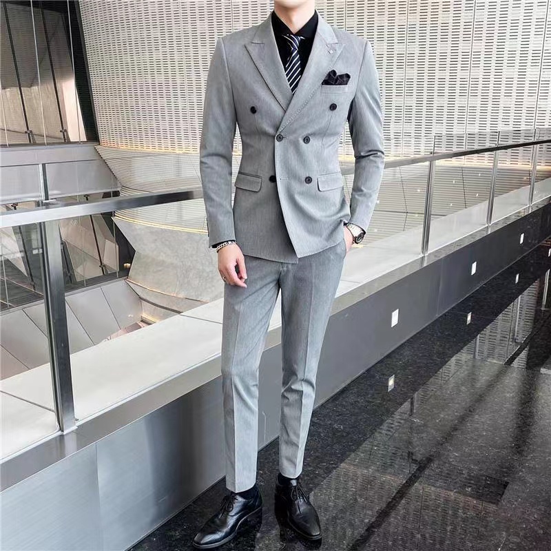 New Men&#39;s Slim Suit Groom&#39;s Best Man Wedding Dress 