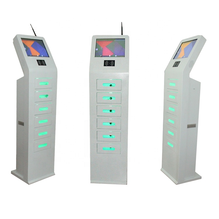 Best Commercial Floor Standing Indoor Cell Phone Charging Station Kiosk With Advertising Player 