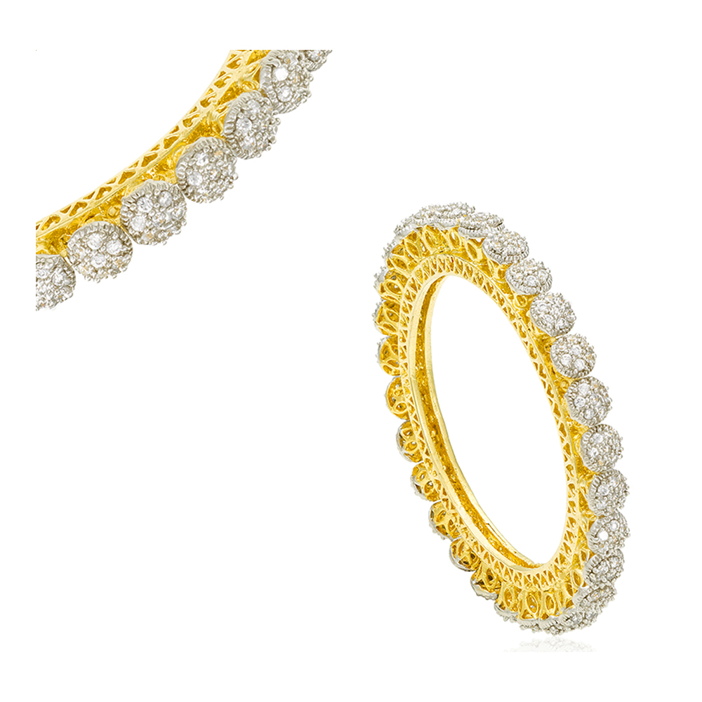 18kt Yellow Gold Bangle Pair Women Fashion Jewelry With Best Price And Quality From Indian Seller 