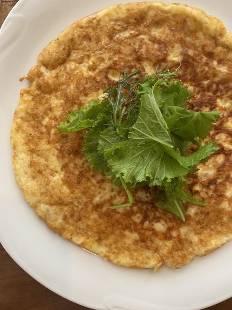 長芋と とろけるチーズのお好み焼き風