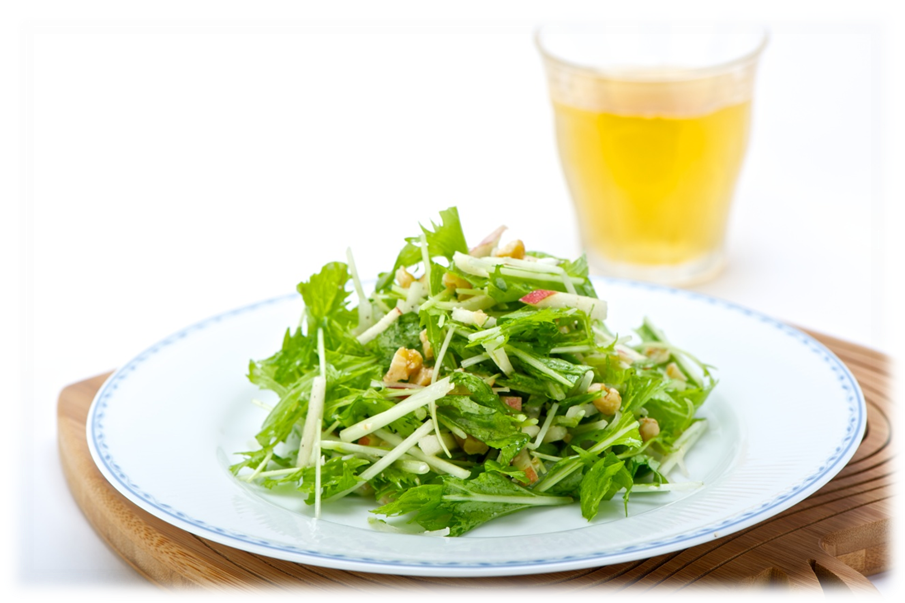 水菜とりんごの香りサラダ