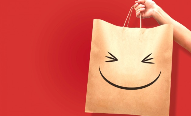 笑顔のショップバッグ