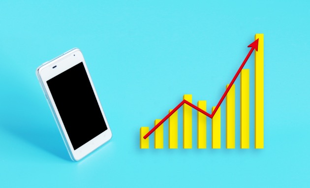 スマホと棒グラフ