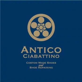 オーダーメイド靴、靴修理店「Antico Ciabattino」のロゴ