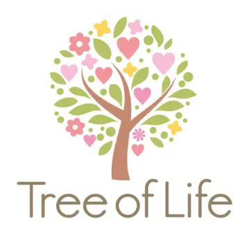 健康と幸せをお届けする自然派食品ショップ「Tree of Life」のイメージイラストとロゴ