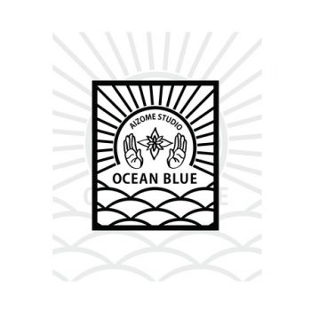 藍染めtシャツに縫い付けるネームタグのロゴ