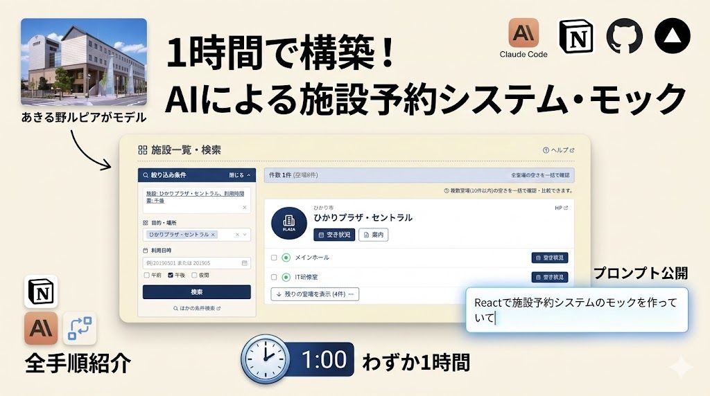 たった1時間で完成！施設予約システムのモックアップ制作事例