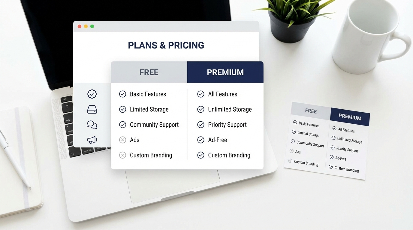 無料プランとプレミアムプランの比較イメージ