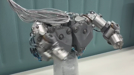 空気圧駆動13軸ロボットの動作実験