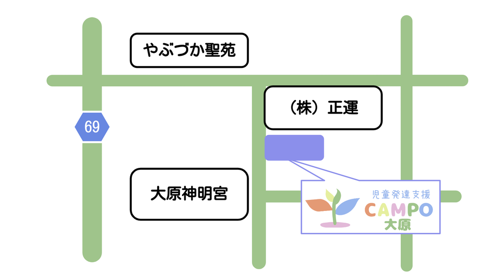 太田市 児童発達支援 Campo台之郷 の周辺地図兼マップアプリへのリンク