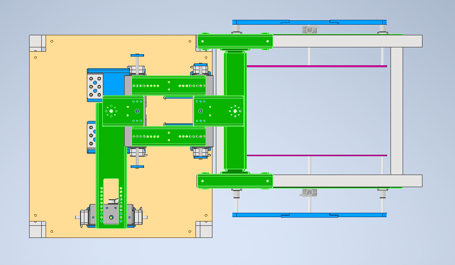 上面から装置を見たCAD