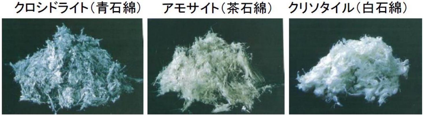 さまざまなアスベストの種類（一例）
（引用元：令和２年大気汚染防止法改正チラシPDF）