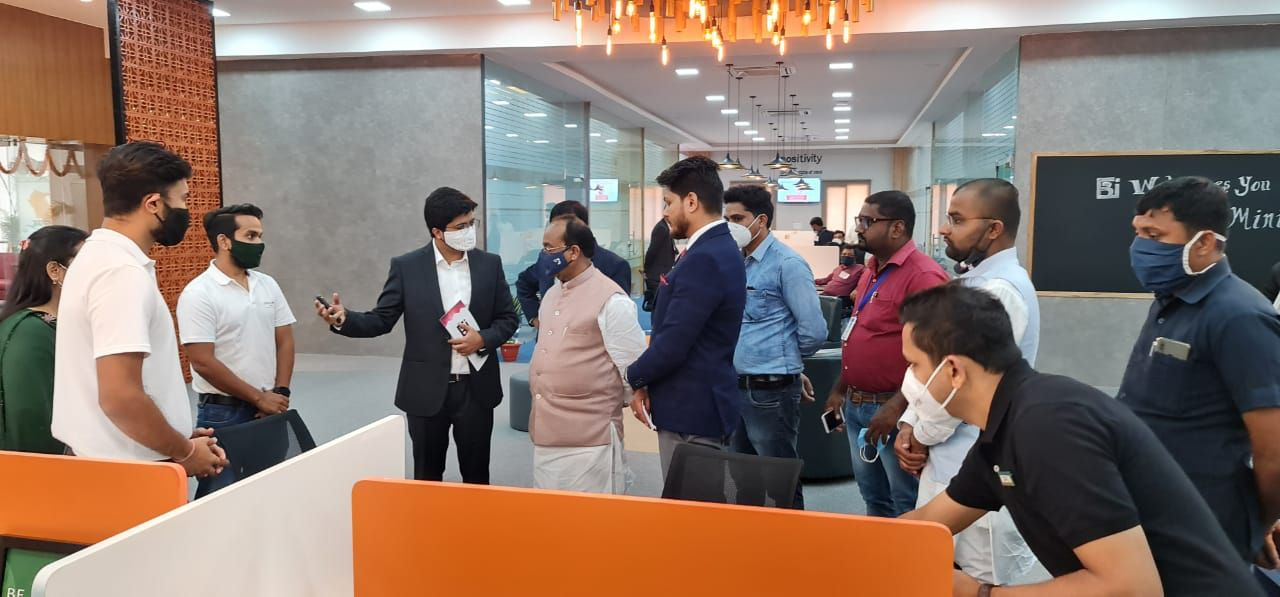 With deputy chief minister of state of Chhattisgarh at startup incubation and acceleration hub