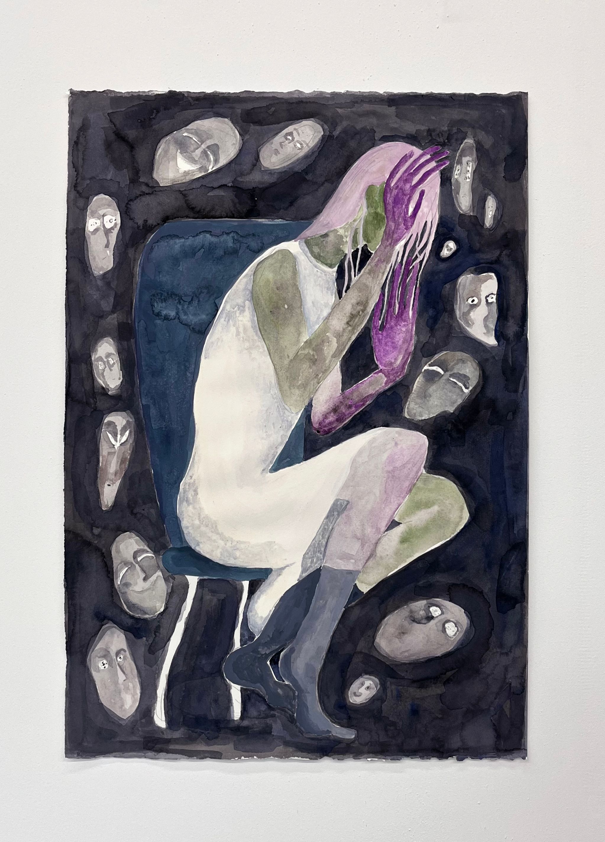 谷崎桃子「私についての詩を書かないで」2025年 Water color on paper 58x40cm Courtesy of the artist Momoko Tanizaki "Don't write poems about me." 2025, Water color on paper, 58x40cm Courtesy of the artist