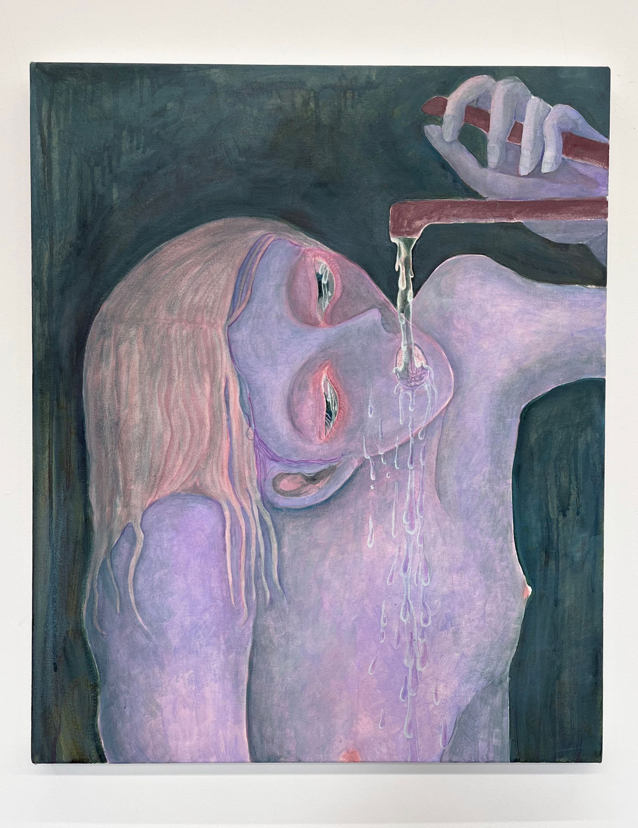 谷崎桃子「midnight thirster」2025年 Oil on canvas 60.6x50cm Courtesy of the artist Momoko Tanizaki "midnight thirster" 2025, Oil on canvas, 60.6x50cm Courtesy of the artist