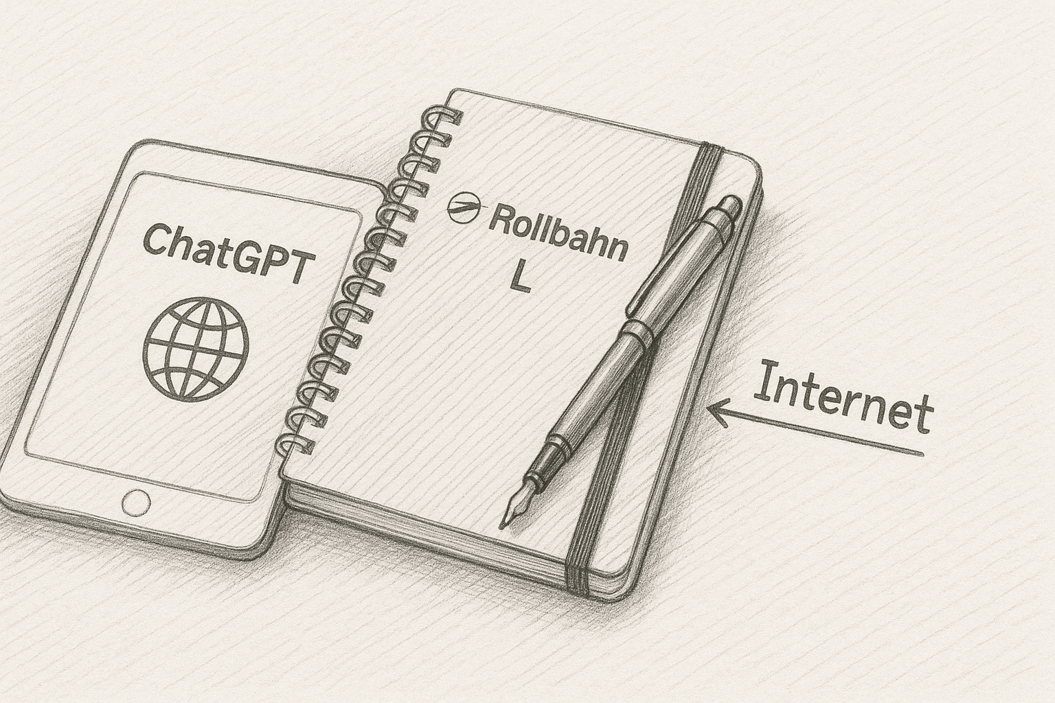 万年筆、ロルバーンとiPad mini