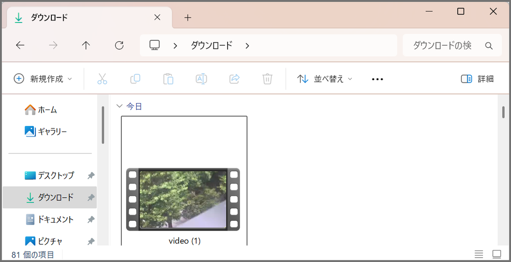 ダウンロードフォルダ