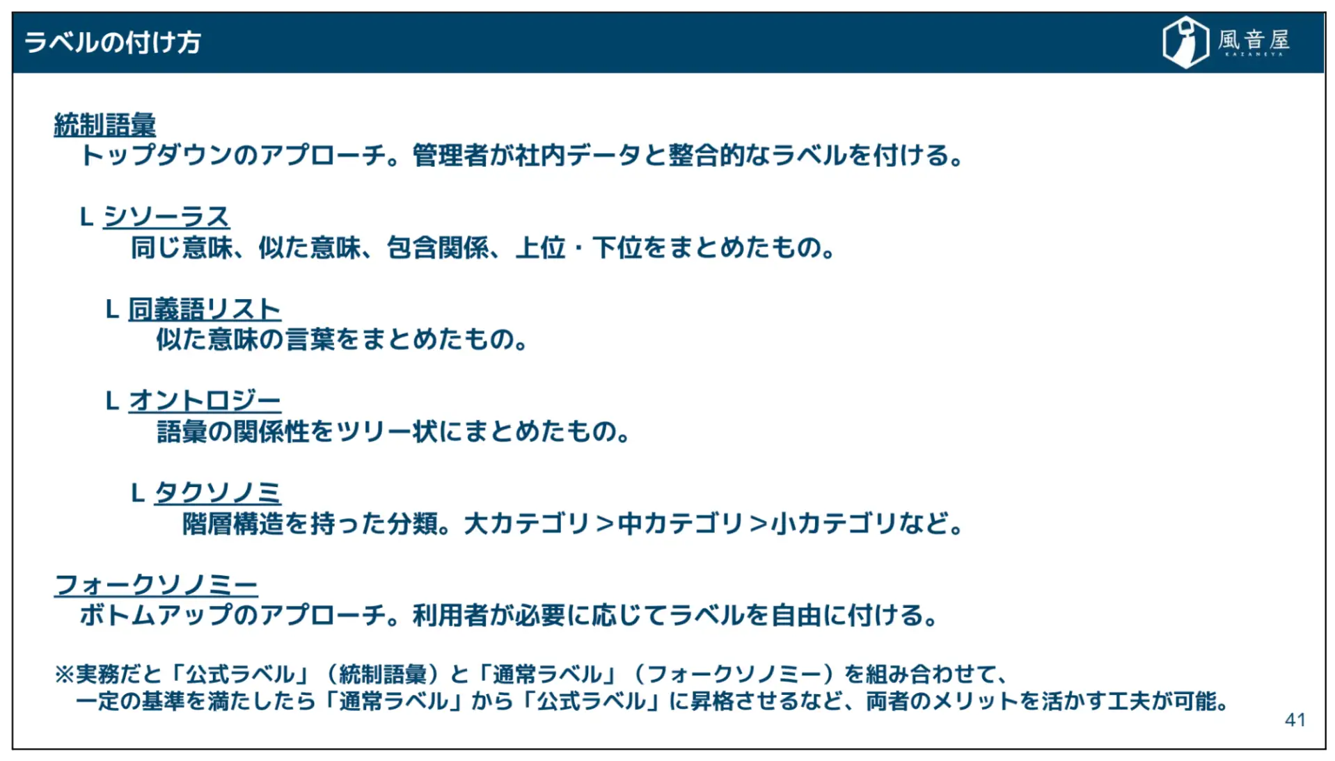 ラベル管理・オントロジ・タクソノミ・フォークソノミ