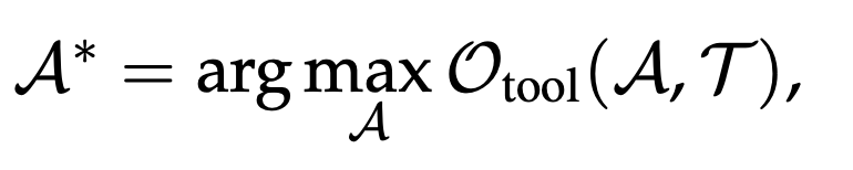 O: 目的関数。 A1ではtoolの実行結果