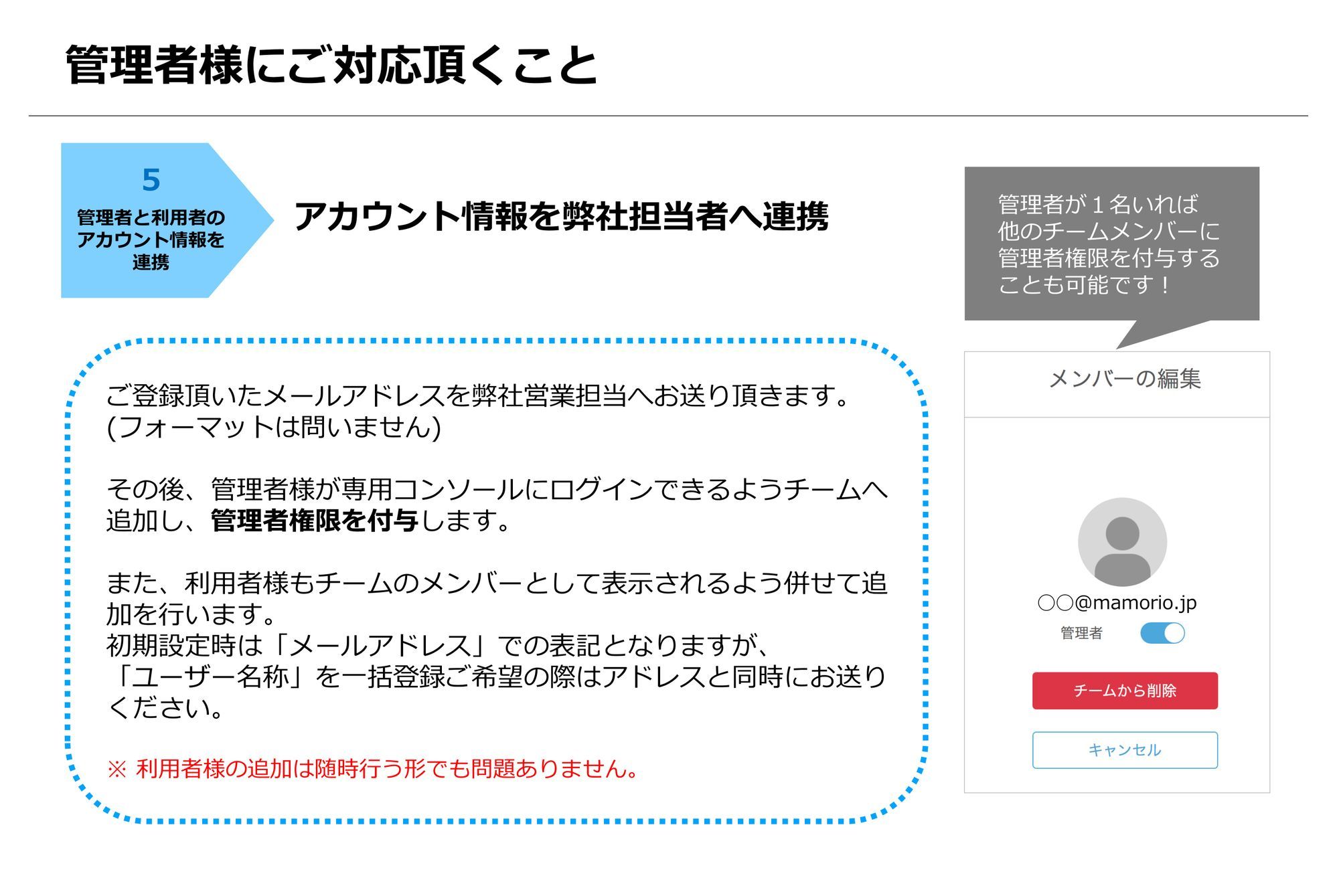 登録するアカウントの準備
