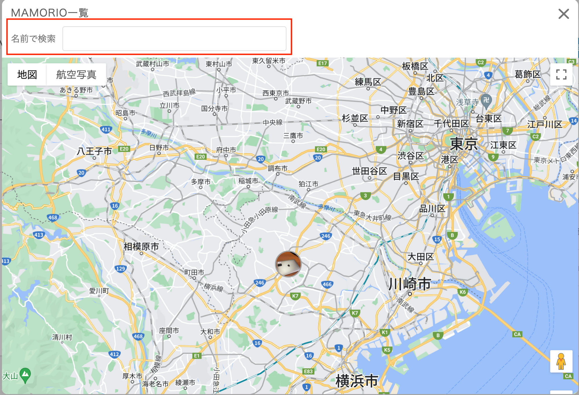 タグ名で地図の表示対象を絞り込む