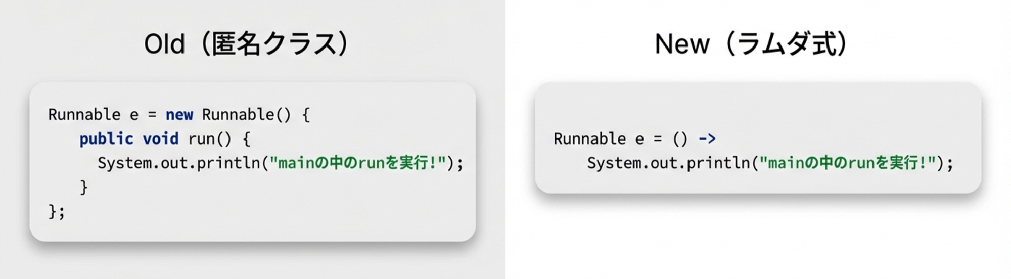 匿名クラスの表記をラムダ式にしたびふぉビフォーアフター