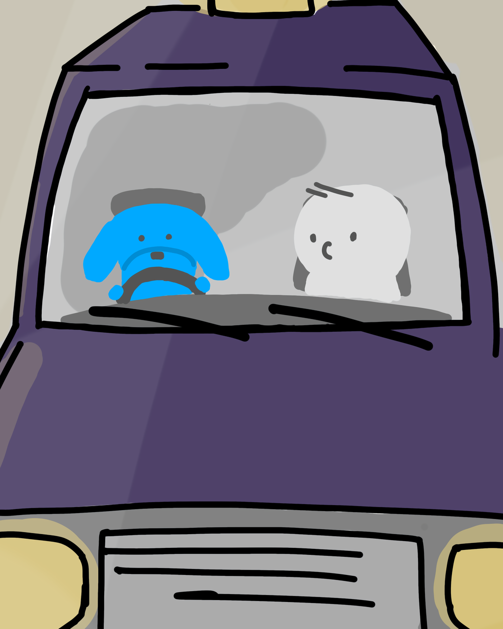 ぷにわんは安全運転だ。
