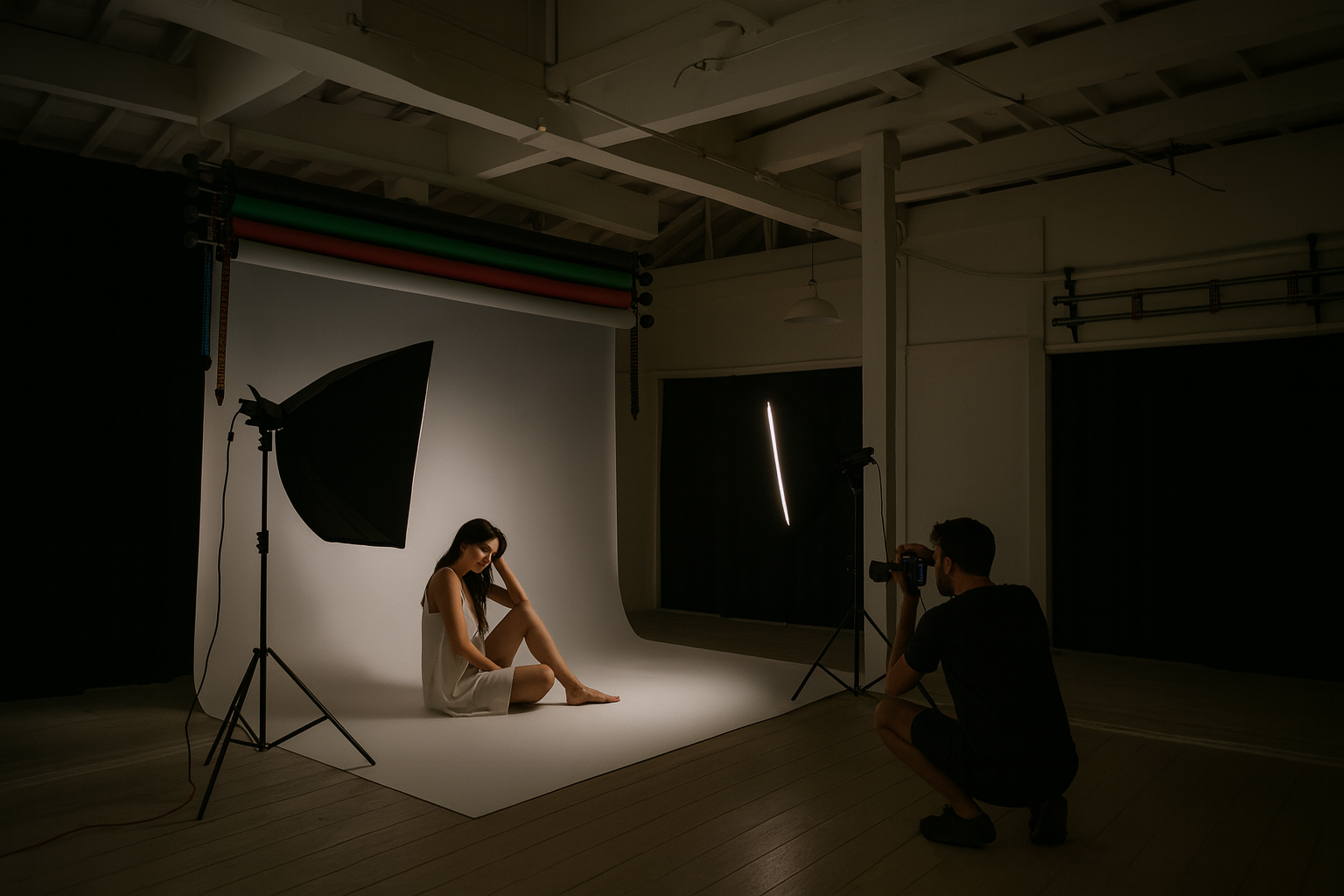 ルームAの実際の間取りに、AIで背景紙を上部柱に取り付けたもの