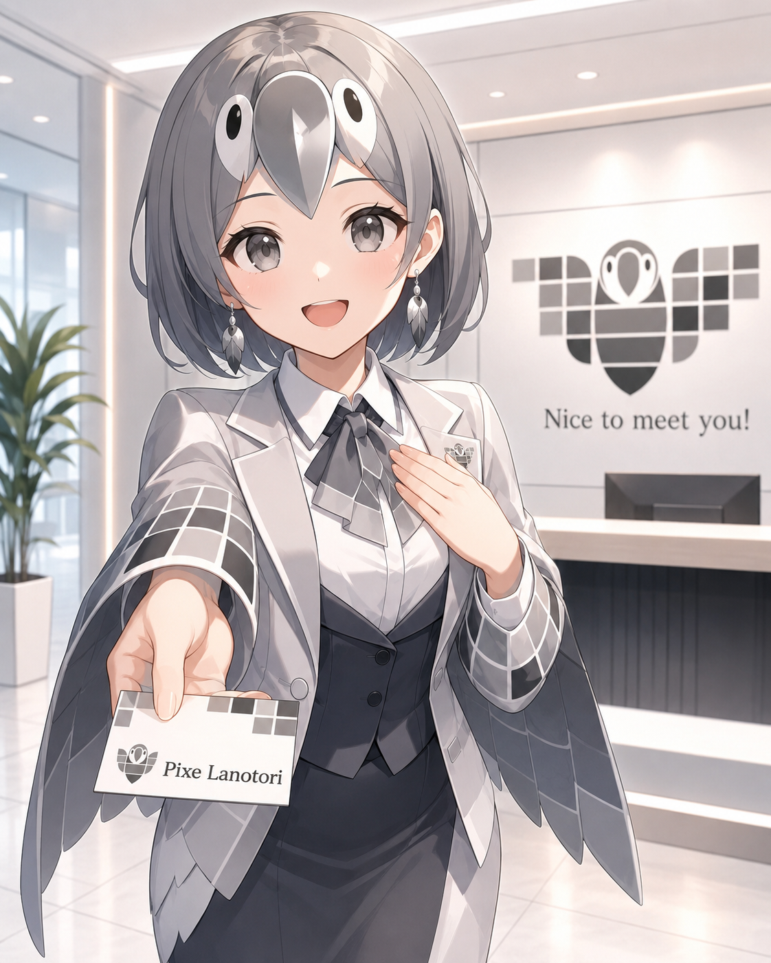 Her name is Pixe Lanotori (”羅ノ鳥 ぴくす”).