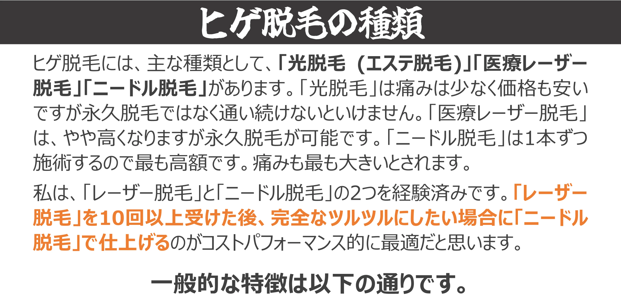 ヒゲ脱毛の種類