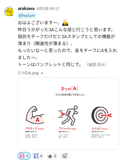 Aをモチーフに作ってくれました