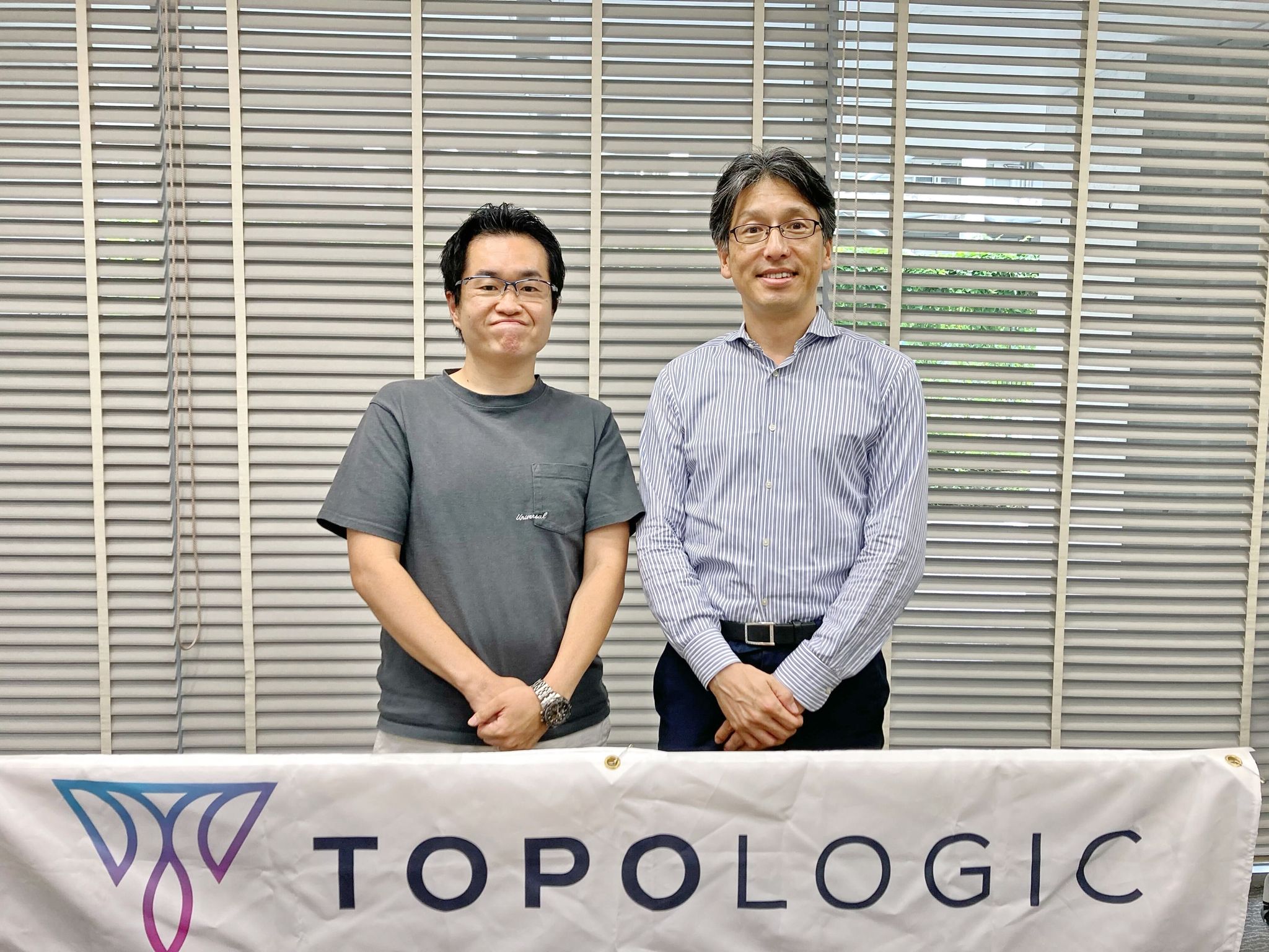 （左）代表取締役CEO：佐藤 太紀、（右）取締役技術顧問：中辻 知