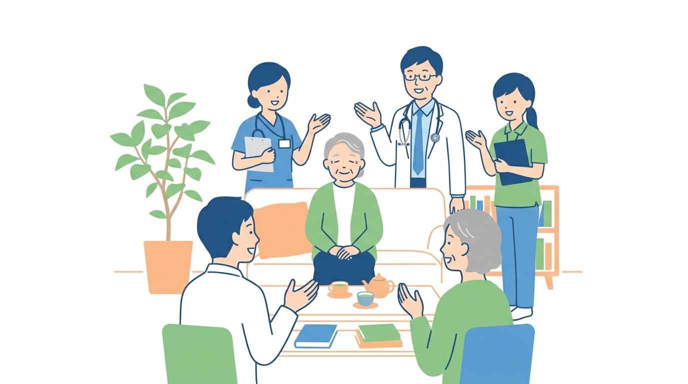 ご本人を中心に、医療・介護・ご家族がチームで支えます