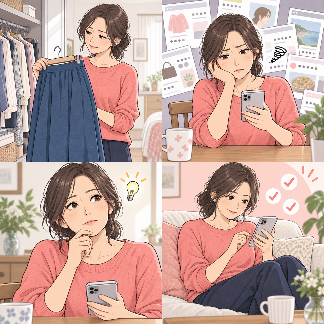ダイエットを見直す女性の漫画