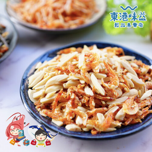 融合櫻花蝦的鮮甜，完整保留鮮甜海味與十足嚼勁，這款**屏東味益杏仁櫻花蝦**，是**公認必買的**蟬聯多年熱銷的明星商品。