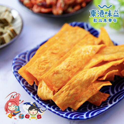 完整保留鮮甜海味與十足嚼勁，這款**東港味益鮭魚風味切片**，是**榮獲台灣百大伴手禮名店**蟬聯多年熱銷的明星商品。