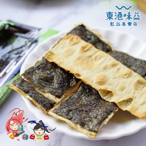 佐以海苔芝麻提味，濃郁鮮香且口感層次豐富，嚴選**東港味益海苔脆片**，來自**榮獲台灣百大伴手禮名店**深受在地饕客喜愛的經典之作。