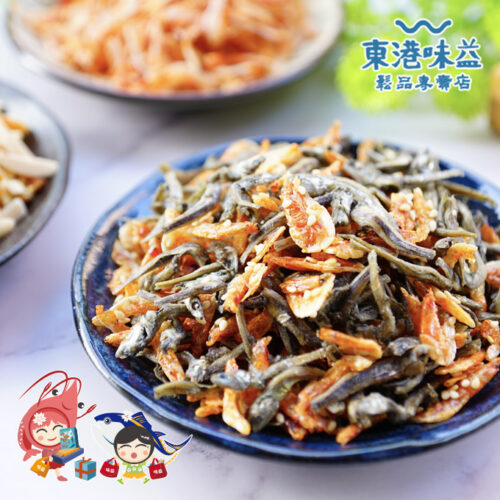 融合櫻花蝦的鮮甜，完整保留鮮甜海味與十足嚼勁，這款**東港味益丁香櫻花蝦**，是**在地人推薦的六連霸店**蟬聯多年熱銷的明星商品。