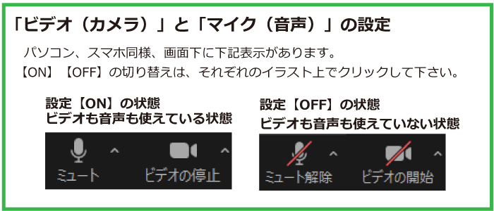 「ビデオ(カメラ)」と「マイク(音声)」の設定