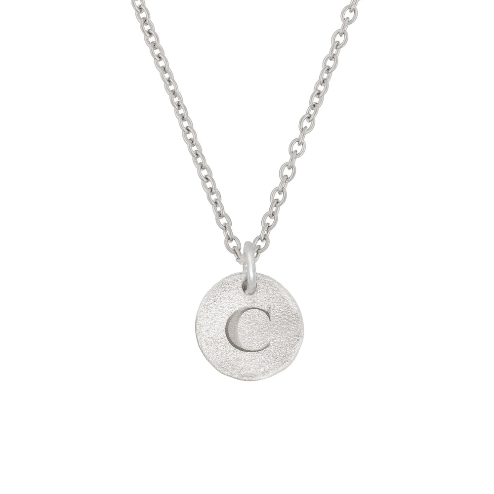 Trendy 14k White Gold Initial Letter Necklace Gold Plated Titanium Rope Chain Midi Disc Cross Flower Pattern Quartz for Gifts
