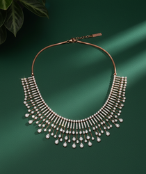 Elegant 14kt Yellow Gold Plated Diamond Necklace Set with 8.480ct Diamonds IGI Certified Wedding & Gift