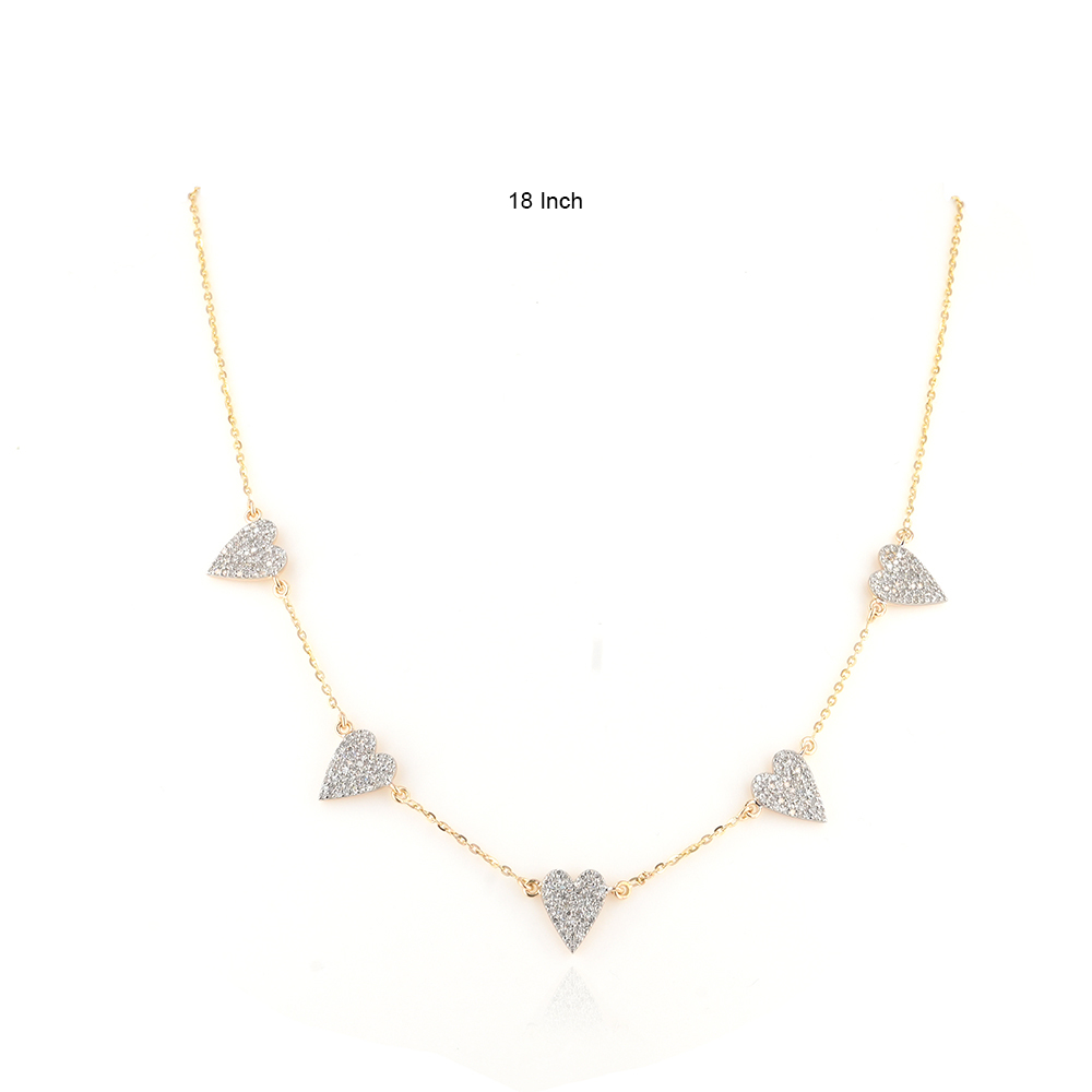 Natural Diamond Heart Charm 14k Gold Chain Choker Necklace Fine Jewelry Wholesale Anniversary Gift