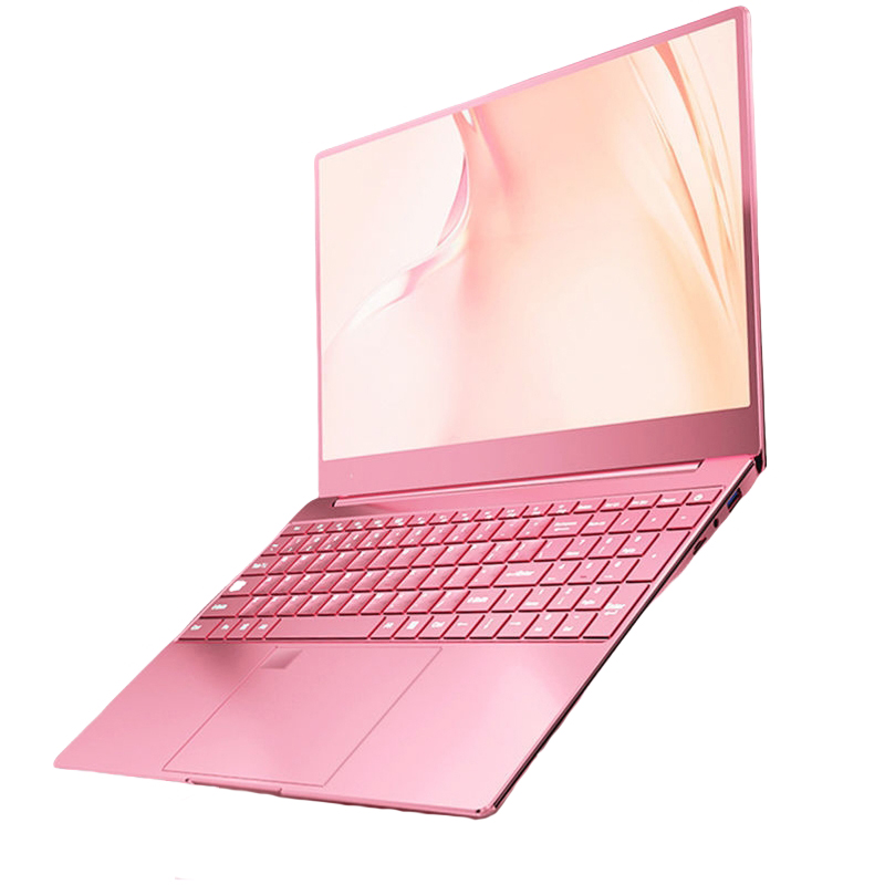 OEM LOGO Slim 15.6 Inch 1920*1080 Intel N95 11th Gen Computer 2.0GHz-2.9GHz 4 Core 4 Thread Windows 11 Business Pink Laptop