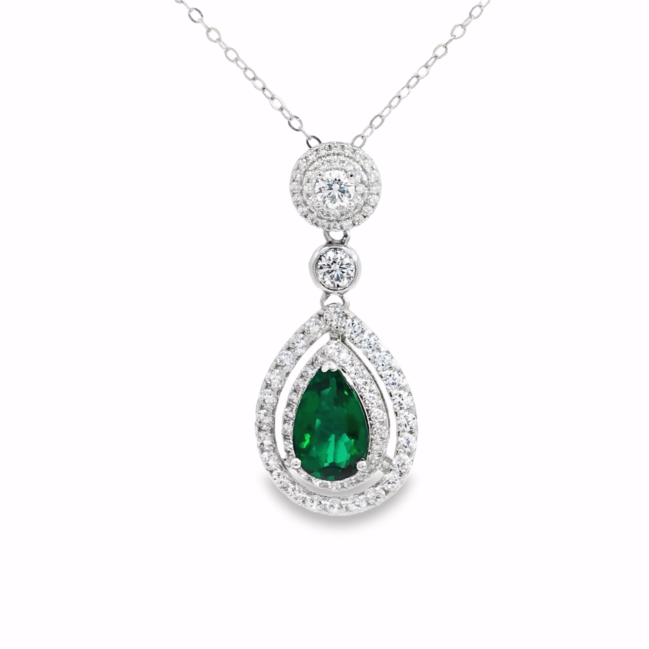 Lab Created Pear Cutting Cultivate emeralds Luxury PT950 platinum Link Chain Necklace Wedding Gifts