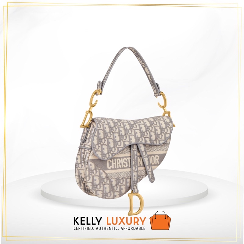 Dior Saddle Bag in grey oblique embroidery [Evoucher Preorder