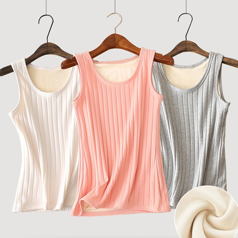 卍◆ Children's Thermal Vest Inner Wear Fleece Autumn Winter Girls Thickened Medium Big Boys Close-Fitting Cotton