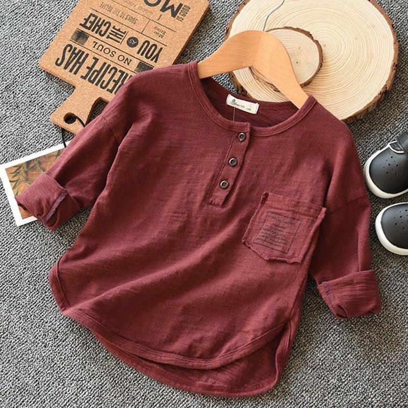 MUGE Children T Shirts Fashion Girls Boys T-shirt 2023 New Spring Autumn Baby Boy Girl Shirt Teen Children's Long Sleeve Clothes Kids Solid Color